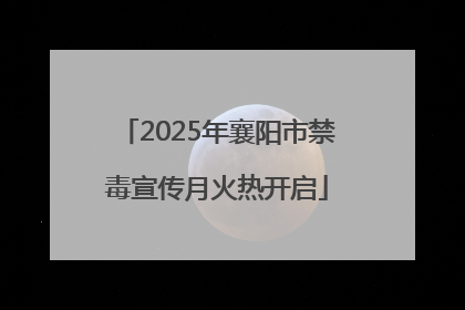 2025年襄阳市禁毒宣传月火热开启