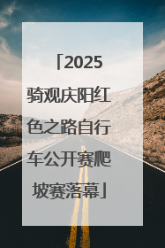 2025骑观庆阳红色之路自行车公开赛爬坡赛落幕