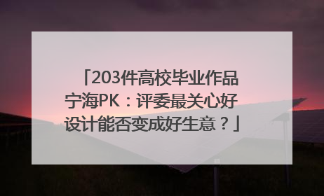 203件高校毕业作品宁海PK：评委最关心好设计能否变成好生意？