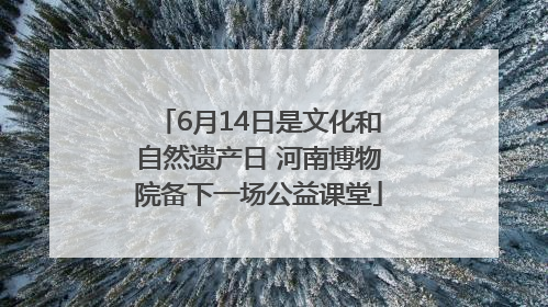 6月14日是文化和自然遗产日 河南博物院备下一场公益课堂