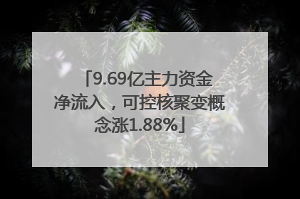9.69亿主力资金净流入，可控核聚变概念涨1.88%